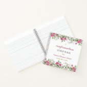 ピンクローズと金ゴールドフローラ確認ゲストブック ノートブック (内部)
