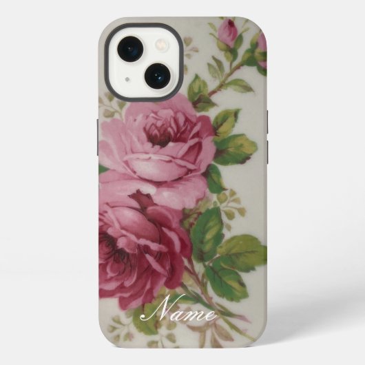 ピンクローズのエレガンス iPhoneケース (裏面)
