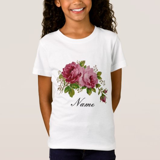 ピンクローズのエレガンス Tシャツ (正面)