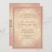 ピンクローズのエレガントな結婚式の招待 招待状 (正面/裏面)