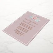 ピンクローズのフォイル結婚招待状付き赤面 箔招待状 (回転した状態)