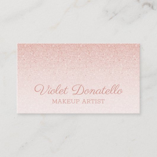ピンクローズの金ゴールドグリッターが任意のジョブにカスタマイズ可能 名刺 (正面)