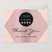 ピンクローズの金ゴールドロゴ ポストカード (正面)