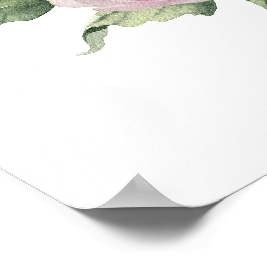 ピンクローズアジサイフローラアーチブライダルシャワー ポスター (角)