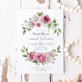 ピンクローズアジサイフローラアーチブライダルシャワー 招待状