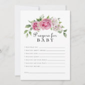 ピンクローズアジサイフローラアーチ祈りの言葉用ベビー 招待状 (正面)