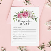 ピンクローズアジサイフローラアーチ祈りの言葉用ベビー 招待状
