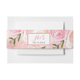 ピンクローズアジサイフローラベリーバンド 招待状ベリーバンド