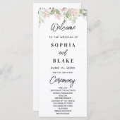 ピンクローズアンドグリーングリーナリー結婚式 プログラム (正面/裏面)