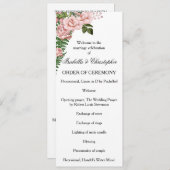 ピンクローズアンドシダ結婚式 プログラム (正面/裏面)