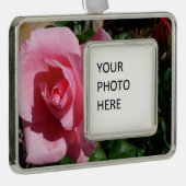 ピンクローズアンドバドガーデンフローラ シルバープレートフレームオーナメント (右)