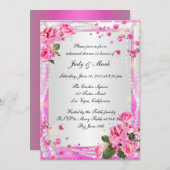 ピンクローズアンドパールリハーサルディナー招待状 招待状 (正面/裏面)