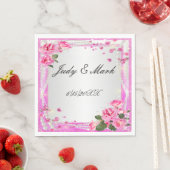 ピンクローズアンドパール紙ナプキンス スタンダードランチョンナプキン (インサイチュ)