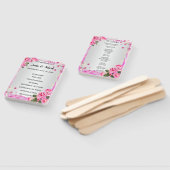 ピンクローズアンドパール結婚式 プログラム ハンドファン (組立なし)