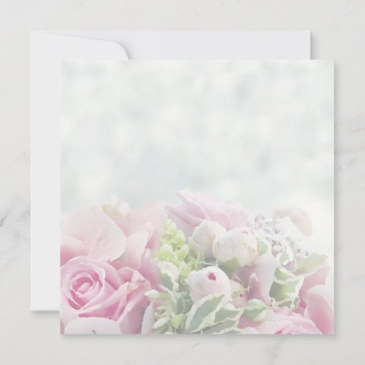 ピンクローズアンドピーニーバdsスクエア結婚フローラ 招待状 (裏面)