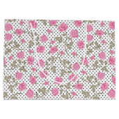 ピンクローズアンドブラック水玉模様 ラージペーパーバッグ (裏面)