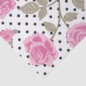 ピンクローズアンドブラック水玉模様 薄葉紙 (詳細)