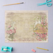 ピンクローズアンドホワイトドヴオンタン動揺して 薄葉紙 (クラフト)