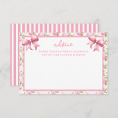 ピンクローズアンドボーズコケットアドバイスカード エンクロージャーカード (正面/裏面)