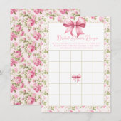 ピンクローズアンドボーズコケットブライダルシャワービンゴ エンクロージャーカード (正面/裏面)