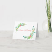 ピンクローズアンドユーカリプトゥスマイルストン誕生日 カード (正面)