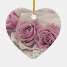 ピンクローズアンドレーススチルライフオーナメント