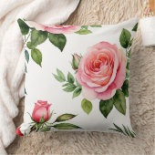 ピンクローズアンドローズブド クッション (ブランケット)