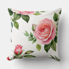 ピンクローズアンドローズブド クッション