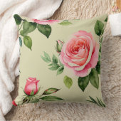 ピンクローズアンドローズブド クッション (ブランケット)