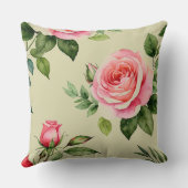 ピンクローズアンドローズブド クッション (裏面)