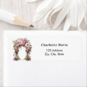 ピンクローズアーチガーデン差出人住所 ラベル (インサイチュ)