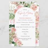 ピンクローズアーチ赤面ピンクフローラ結婚式プログラム (正面/裏面)