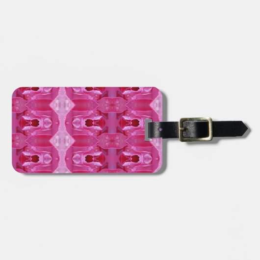 ピンクローズイカット ラゲッジタグ (正面横)