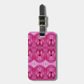 ピンクローズイカット ラゲッジタグ (正面縦)