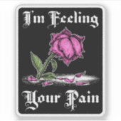 ピンクローズインディースペントホワイト文字 シール (正面)