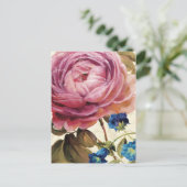 ピンクローズインフル開花 ポストカード (スタンド正面)