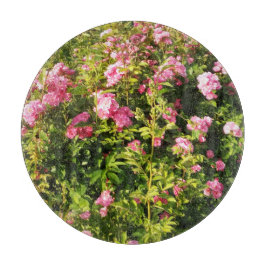 ピンクローズイン開花 カッティングボード