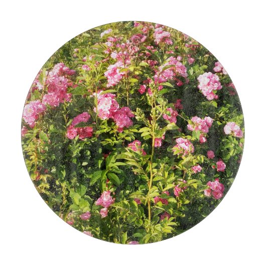 ピンクローズイン開花 カッティングボード (正面)