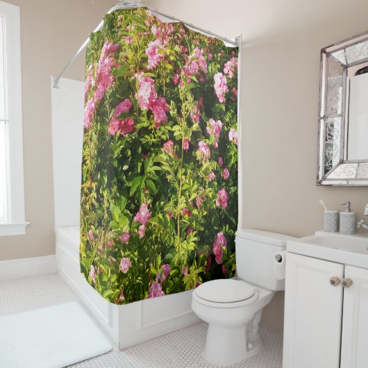 ピンクローズイン開花 シャワーカーテン (インサイチュ)