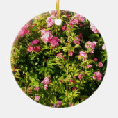 ピンクローズイン開花 セラミックオーナメント (裏面)