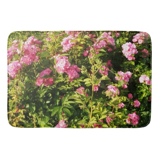 ピンクローズイン開花 バスマット (正面)