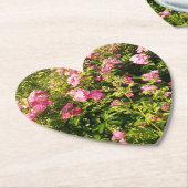 ピンクローズイン開花 ペーパーコースター (アングル)