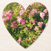 ピンクローズイン開花 ペーパーコースター (正面)