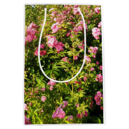 ピンクローズイン開花 ミディアムペーパーバッグ