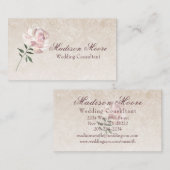 ピンクローズイン開花 名刺 (正面/裏面)