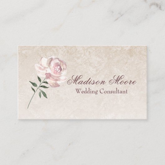 ピンクローズイン開花 名刺 (正面)