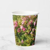 ピンクローズイン開花 紙コップ (裏面)