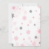 ピンクローズウィンターワンダーランド1st誕生日招待状 招待状 (裏面)