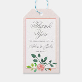 ピンクローズウェディングお願いタグ ギフトタグ
