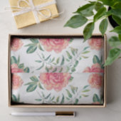 ピンクローズウォーターカラーイラストレーション 薄葉紙 (ギフト)